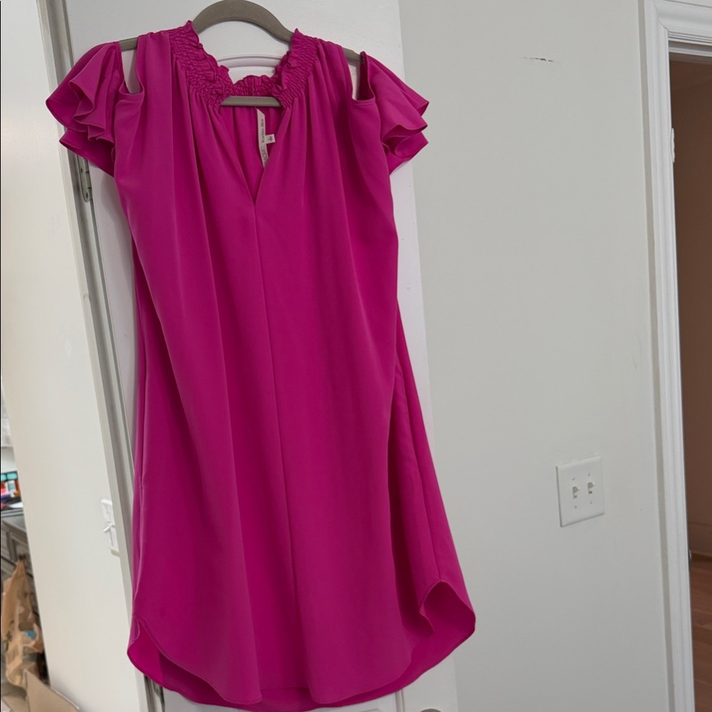 RACHEL Rachel Roy Vibrant Pink Midi Dress